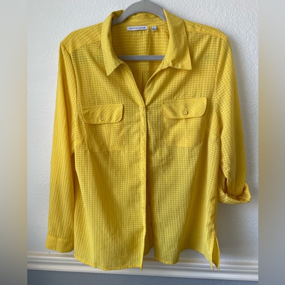 Women front open button down shirt with pockets size large - Picture 4 of 10